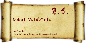 Nobel Valéria névjegykártya